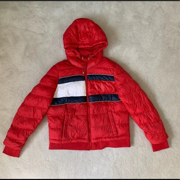 Tommy Hilfiger sports puffer color block Jacket size L - Picture 2 of 16